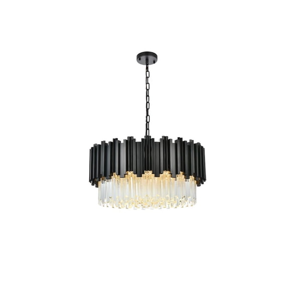 Elegant Lighting Willow 24 Inch Chandelier In Black