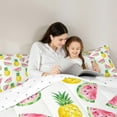 thumbnail image 4 of Manfei Pineapple Fruit Twin Bedding Sets 7-Piece, Kawaii Cartoon Watermelon Bedding Comforter Set, Teen Boy Girl Kid Reversible Sheet Sets, Breathable Home Decor, 4 of 7