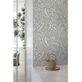 thumbnail image 3 of Grey Whimsical Leaf Trail Tropical Wallpaper R8392, 3 of 4