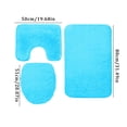 thumbnail image 3 of 3 Piece Bathroom Rug Set Super Soft Toilet Bathroom Toilet Tub Air Floor Mat Nonslip Mat Carpet Blue Toilet Mat, 3 of 7