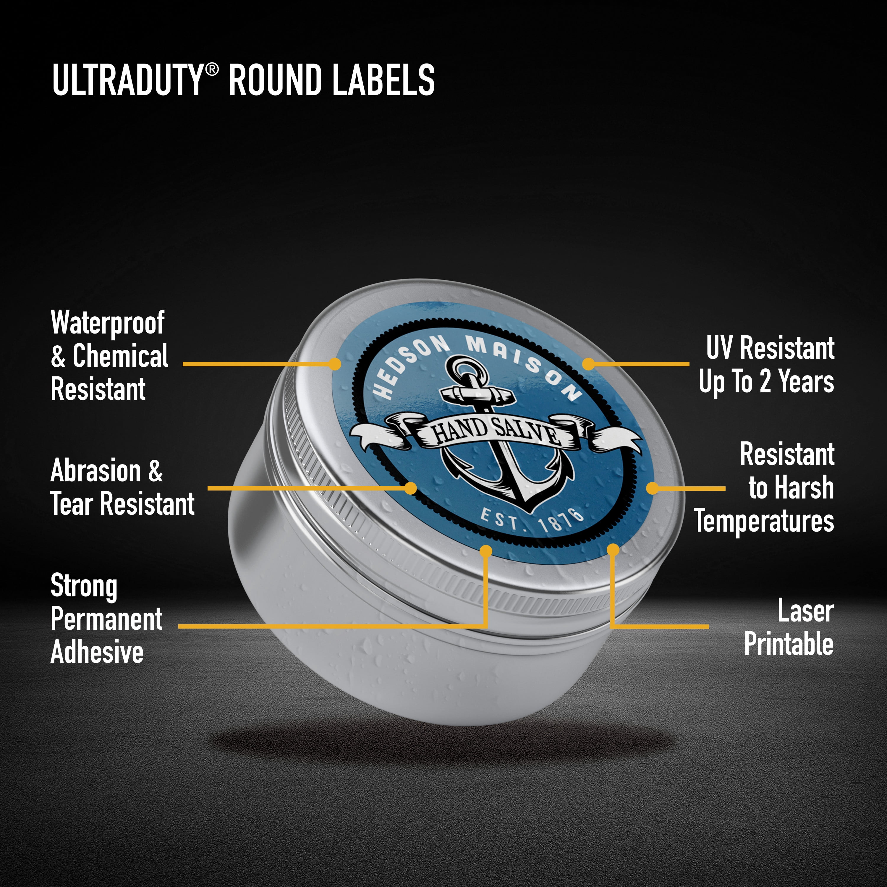 Avery UltraDuty GHS Labels 1" Diameter, 1200 Ct, Laser Printer