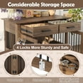 thumbnail image 6 of ZephyPaws 45in Large Dog Crate Furniture,Wooden Dog Kennel Furniture End Table with 2 Doors and Rotating Bowls,XL Dog Kennel Indoor,Dog Cage TV Stand for Large Medium Dogs,Brown, 6 of 7