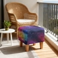 thumbnail image 4 of SCRAWLGOD Starry Sky Print Ottoman Cover, Stretch Soft Ottoman Slipcovers Dustproof Footstool Cover with Nonslip Elastic Bottom for Home Living Room, 4 of 7
