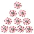 thumbnail image 1 of 10pcs Shining Flower Rhinestone Embellishment Flatback Button Wedding Decoration Pink, 1 of 8