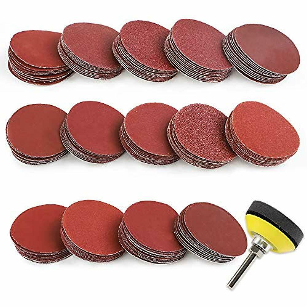 140pcs 2 Inches Sanding Discs Pad Kit For Drill Grinder Rotary Tools With Backer