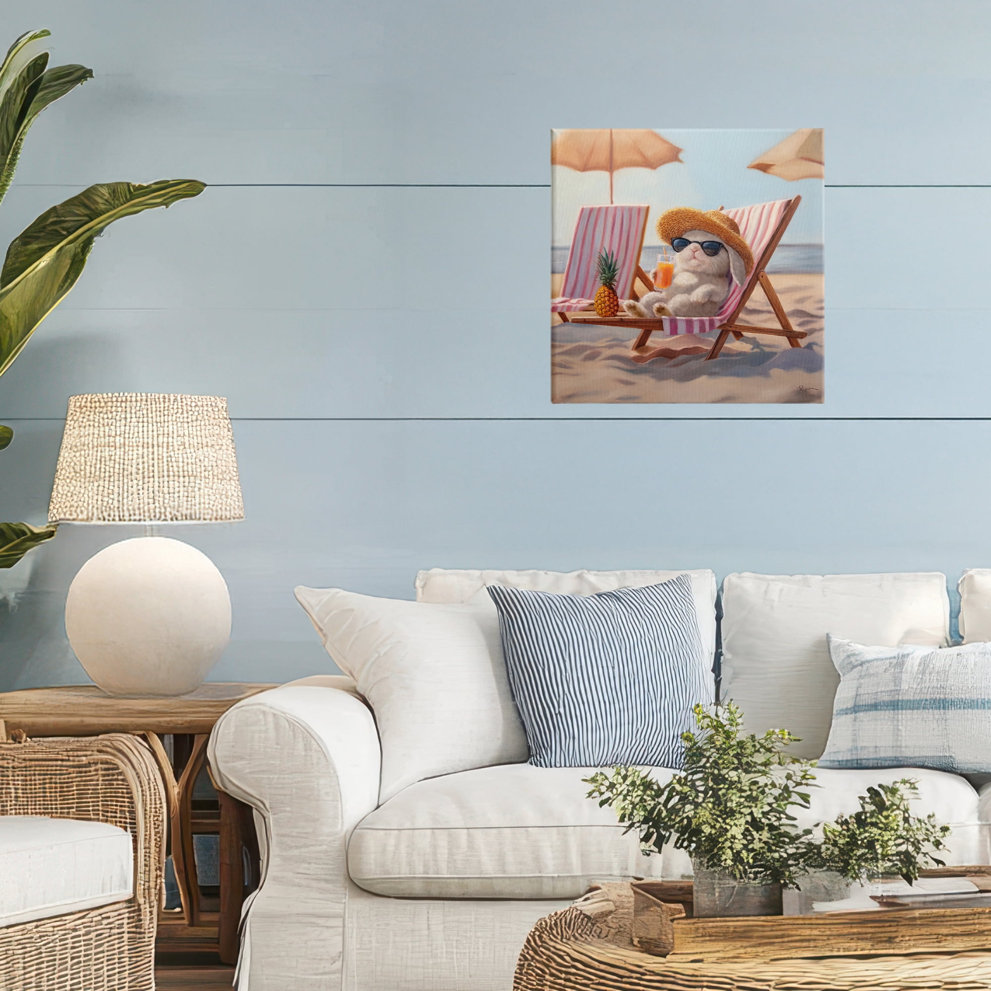 Beach Bun Relaxation Canvas Wall Art, design by Lucia Heffernan