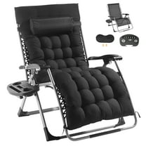KFFKFF Zero Gravity Lounger, 33 inch Reclining Chair for Both Indoor and Outdoor Use, Flexible Anti-Gravity Chair with Comfortable Cushion, Headrest, Footrest, and Beverage Holder