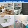thumbnail image 4 of Yescom Wall Mounted Floating Folding Desk Wooden PC Dining Drop Leaf Table 24"x16" 50lbs Weight Capicity for Study White, 4 of 10