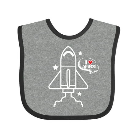 

Inktastic Rocket Ship I Love Space Gift Baby Boy or Baby Girl Bib