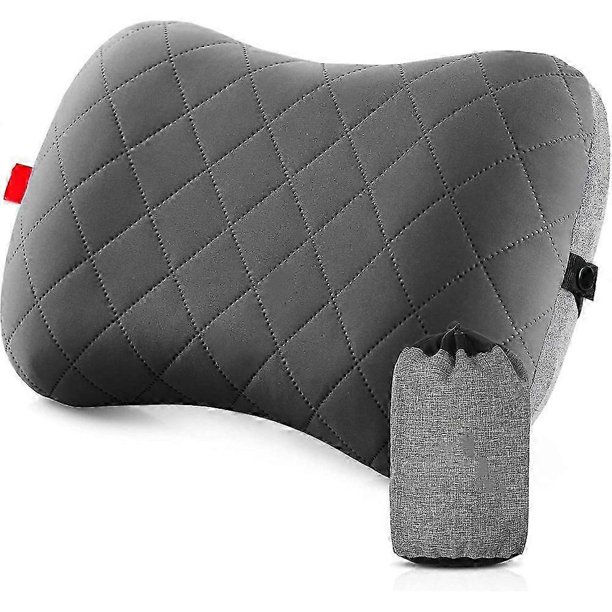 Almohada inflable de viaje para acampar Hikenture con funda de cojín extraíble, almohada ergonómica, almohada cervical cómoda para viajes/exteriores, almohada inflable de viaje