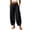 Black, variant on Linen Barrel Pants Women Cotton Palazzo High Waisted Balloon Pants Summer Casual Beach Boho Wide Leg Baggy Trousers(Black,L)