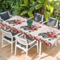thumbnail image 2 of Roses Valentine's Day Table Cloths for 8 Foot Rectangle Tables, Romantic Spring Floral Farmhouse Patio Waterproof Elastic Fitted Tablecloths, Washable Rectangular Table Cover for Camping, 2 of 8