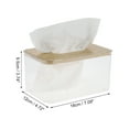thumbnail image 2 of 1Pc Caja de pañuelos cuadrada mediana conveniente para mesa de sala de estar, clara de PET y bambú, 2 of 3
