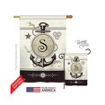 thumbnail image 1 of Breeze Decor 30201 Nautical S Monogram 2-Sided Vertical Impression House Flag - 28 x 40 in., 1 of 1