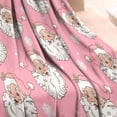 thumbnail image 3 of Pink Christmas Santa Pattern Blanket,Comfortable Soft Lamb Wool Throw Blanket,All Season,Warm Lightweight Blankets for Sofa Bed Couch Living Room Chair,30"x40", 3 of 4