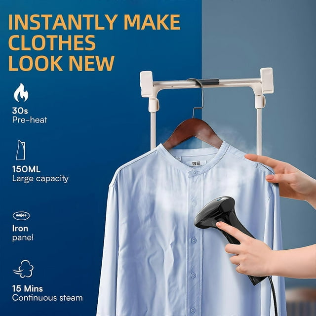 Portable Garment Steamer for Clothes Fabric Wrinkles Remover 20-Second Fast Heat-up 150ml Detachable Water Tank 800W Portable Handheld Garment Steamer