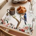 thumbnail image 3 of Vintage Animal Placemats Set&nbsp;of&nbsp;6 Summer Spring Branch Blue Bird Floral Heat Insulation Washable Place Mats, Rustic Non-Slip Table Mats for Dining Table Party Kitchen Decor,13x19 Inch, 3 of 9