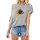 thumbnail image 2 of Día de la Independencia Moda Mujer Casual Manga corta Un hombro Tops Impreso Tops Blusa Pompotops hfajkhk133073, 2 of 5