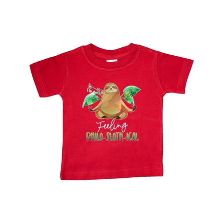 

Inktastic Feeling Philo-Sloth-ical Funny Sloth with Plants Gift Baby Boy or Baby Girl T-Shirt