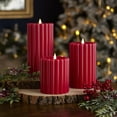 thumbnail image 5 of Wide Ribbed Motion Flameless Candles 4x10 Red, 5 of 5