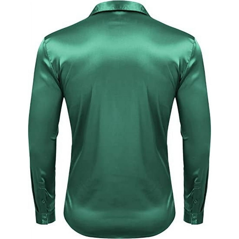 Green silk dress shirt hotsell