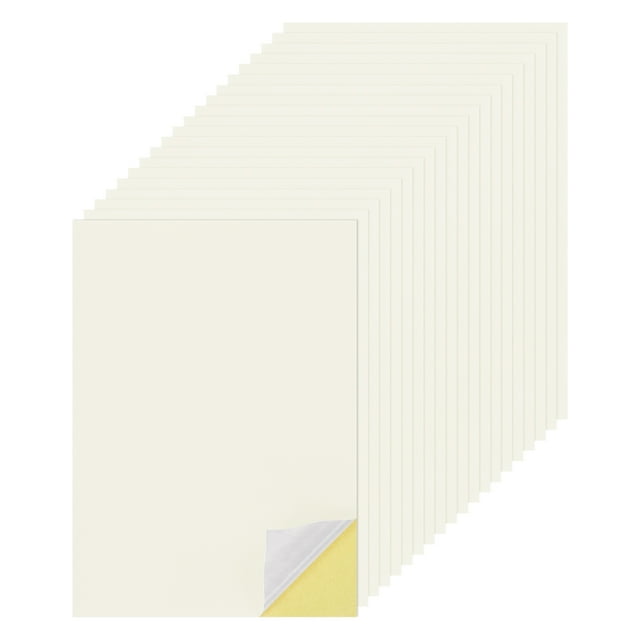 Uxcell 50 Hojas 7.87" x 11.81" Papel Adhesivo de Color Imprimible 250gsm Blanco Brillante