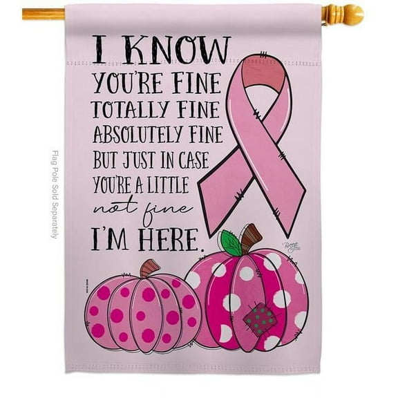 Breeze Decor H120273-BO 28 x 40 in. Pink Im Here House Flag