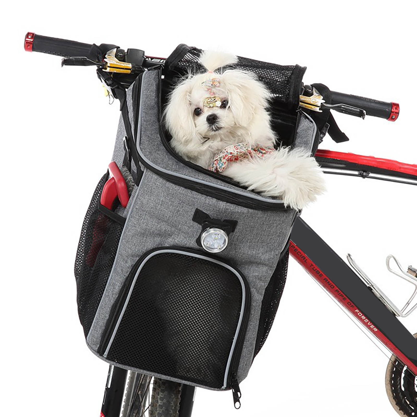 Dog Bike Basket & Pet Travel Bag – Ventilated, Detachable Pet Carrier Backpack for Small to Medium Dogs – Outdoor Dog Bag with Removable Cushion for Comfort