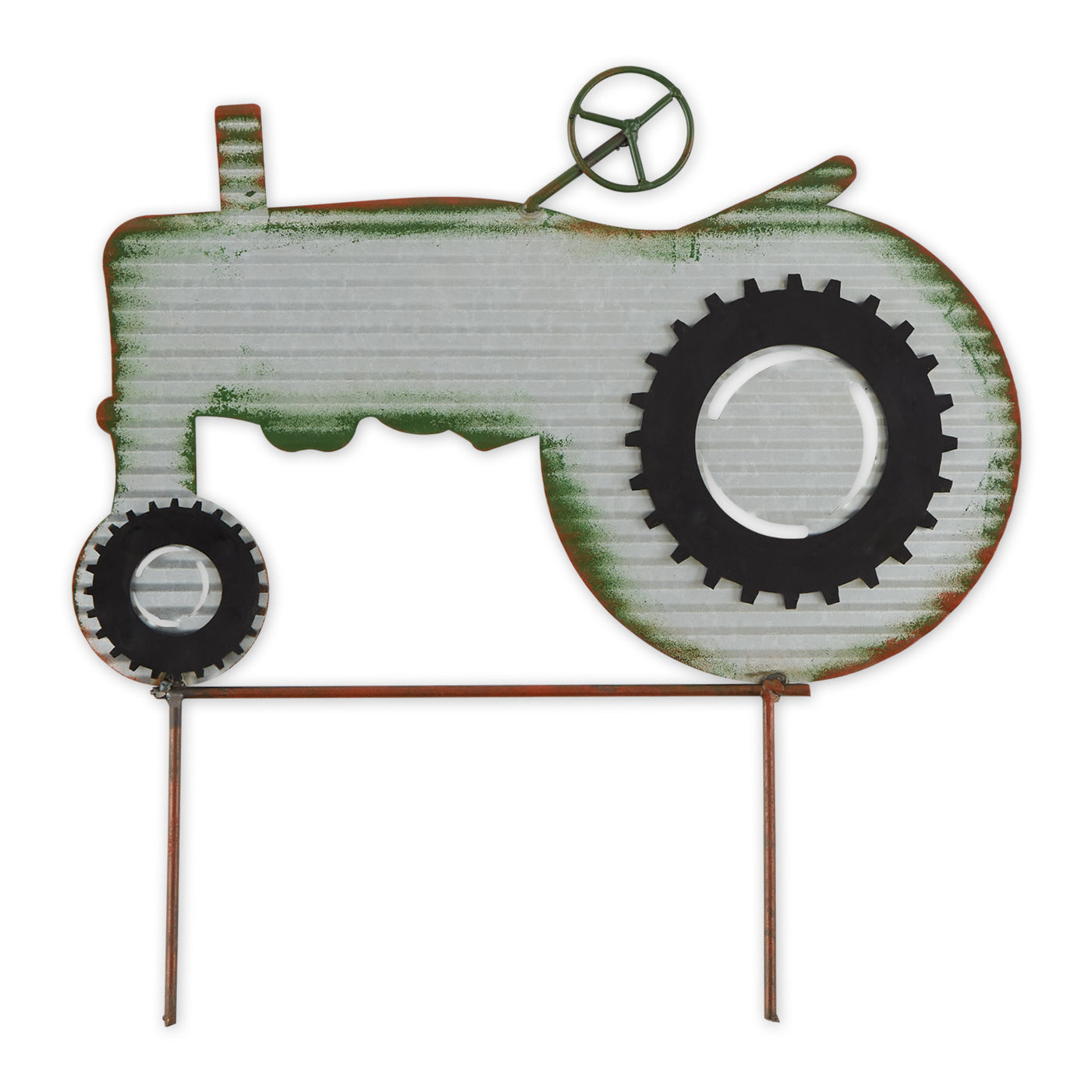 Corrugated Metal Garden Stake Tractor