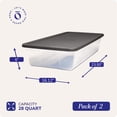 thumbnail image 4 of HOMZ 28-Quart Plastic Under Bed Storage Bins w/ Snap-on Lids, Gray, 2 Pack, 4 of 10