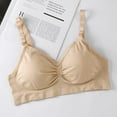 thumbnail image 6 of Seamless Maternity Nursing Bra for Womens Sleeping Wirefree Breastfeeding Pregnancy Bralette(Beige,M), 6 of 7