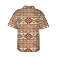thumbnail image 3 of Daiia Traditional Tribal Aztec Hawaiian Shirt for Men Gentle Cotton Regular Short Sleeve Casual-Medium, 3 of 9