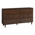 thumbnail image 1 of 60" Modern 6-Drawer Solid Wood Dresser - Walnut, 1 of 6