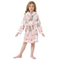 thumbnail image 6 of FORMRS Niños Bathrobe Unisex Hooded Robe Soft Plush Pajamas Sleepwear, Size 10-12T, Pink Christmas Snowman, 6 of 7