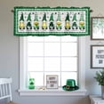 thumbnail image 4 of Kitchen Valances for Window, Cute Dwarf St. Patrick's Day Green Shamrock Gold Coin Light Filtering Rod Pocket Valance Curtain, Vintage White Plank Short Curtains Window Topper for Bedroom 42x18in, 4 of 9