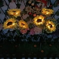 thumbnail image 4 of Luces solares girasol Decoración exterior para jardín - Lámparas metálicas Art Deco de 73 cm con 24 luces LED cálidas, 1 pack de iluminación decorativa resistente al tiempo para patio, pasarela y, 4 of 9