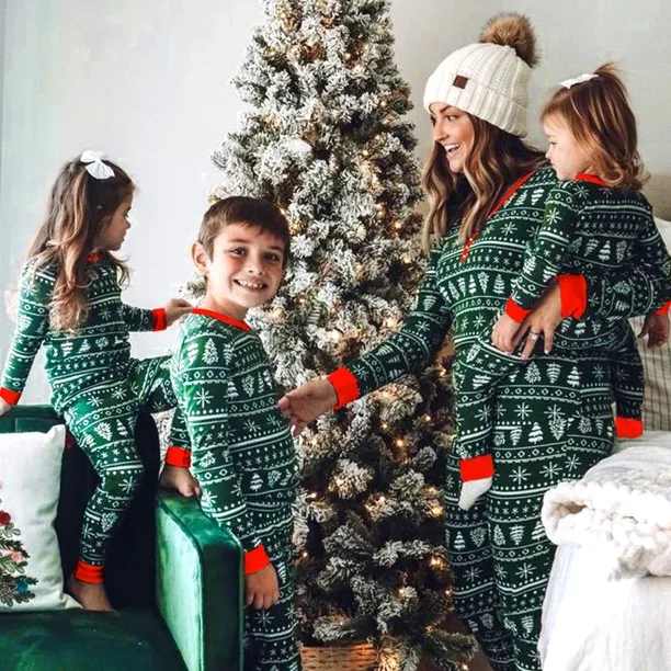 Conjunto de pijamas familiares a juego para Navidad 2024, ropa para madre, padre e hijos, atuendo de apariencia familiar, mamelucos para niña, pijamas