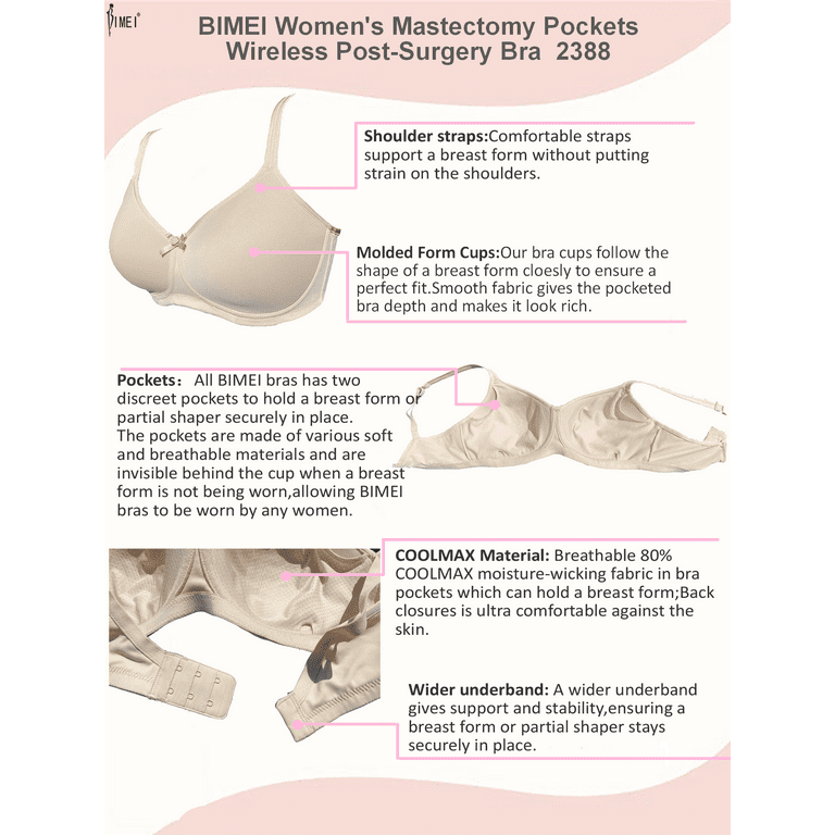 36C Mastectomy Bras - Pocketed bras & lingerie for Post Surgery