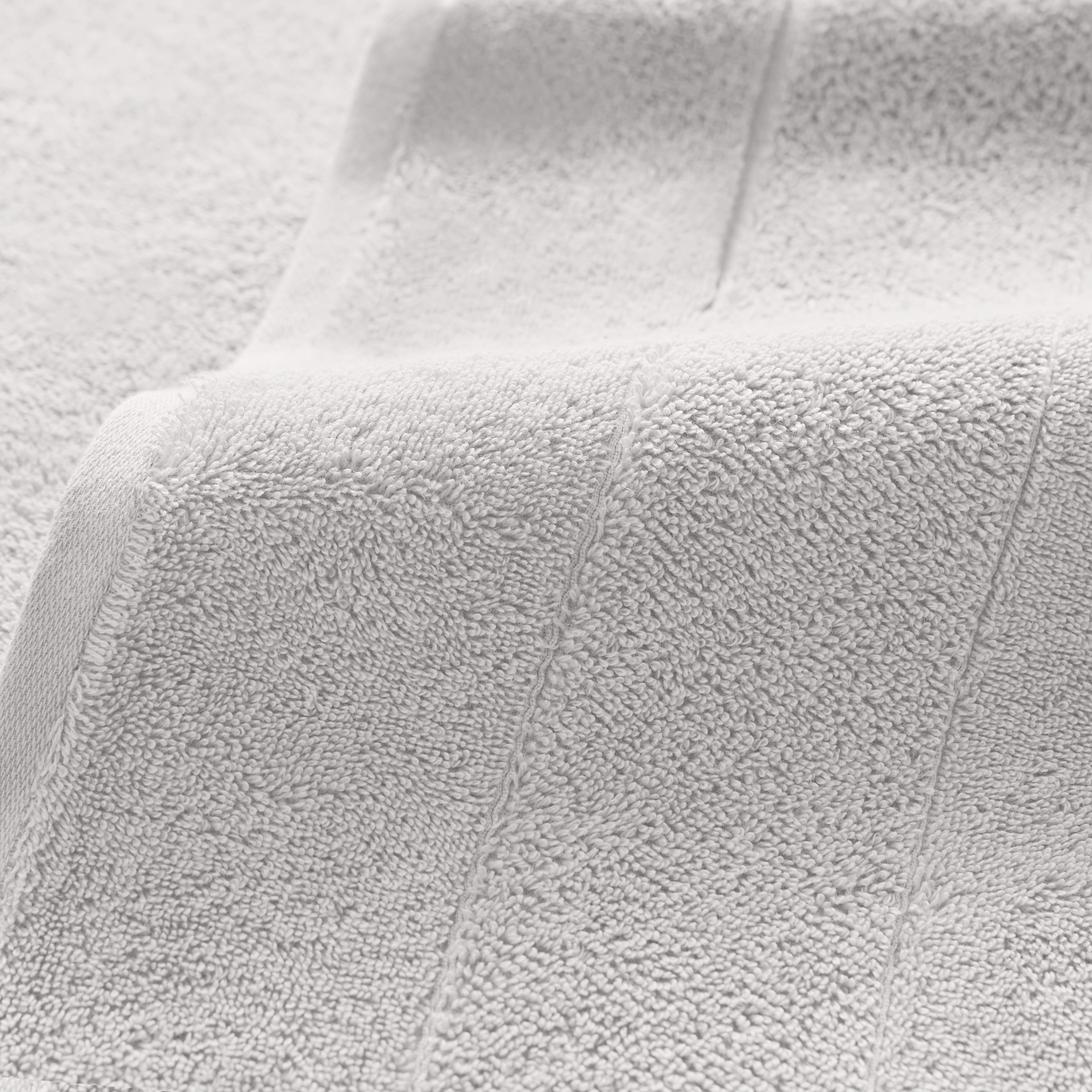 Aston & Arden Turkish Cotton Hand Towels (4-Pack), Thick 600 GSM, 18x32 in., Ultra Soft and Plush, Solid Light Grey