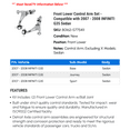 thumbnail image 2 of Front Lower Control Arm Set - Compatible with 2007 - 2008 INFINITI G35 Sedan, 2 of 2