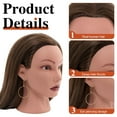 thumbnail image 3 of 20" Mannequin Head Human Hair,100% Real Hair Mannequin Head,Cosmetology Human Hair Mannequin Doll Head for Hair Styling,Practice Braiding Styling Head with Table Clamp Suitable for Hair Extensions, 3 of 8