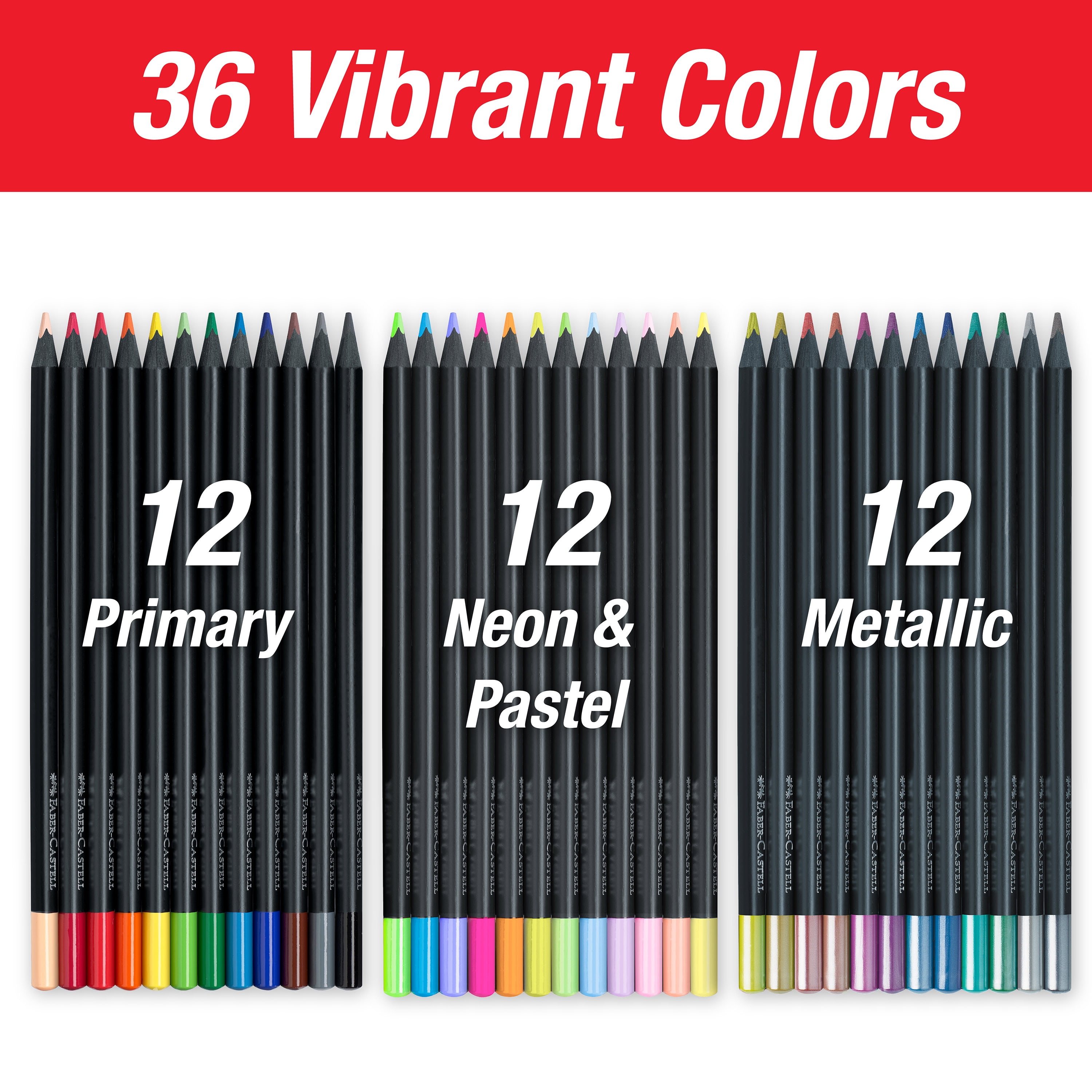 Faber-Castell Black Edition Colored Pencils: 36 Count Art Set