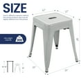 thumbnail image 4 of 18-Inch Stackable Metal Stool, Backless Bar Stools, Industrial Seat for Kitchen, Garage, Restaurant(Grey, SET OF 4), 4 of 10