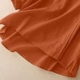 thumbnail image 5 of Women's Linen Short Sleeve Round Neck Top Shirt Blouse Solid Color Breathable Loose Fit Casual Summer Fashion Tunic | CSEONE,Orange XL, 5 of 9