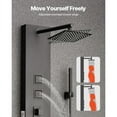 thumbnail image 5 of KFFKFF Shower Panel Tower System, 49 in Brushed Stainless Steel, Wall-Mounted Rain Massage System, Incorporates Rainfall Shower Head, 4-Function Faucet, 4 Body Jets, Handheld, and Tub Spout, 5 of 9