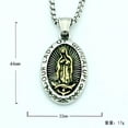thumbnail image 5 of VIVIDELLE Stainless Steel Catholic Our Lady Of Guadalupe Gold Pendant Necklace Men, 5 of 6