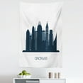 thumbnail image 1 of Cincinnati Tapestry, Monochrome Silhouette of Structures Tall Shorter Scenery, Fabric Wall Hanging Decor for Bedroom Living Room Dorm, 5 Sizes, Violet Blue Slate Blue, by Ambesonne, 1 of 1