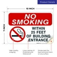 thumbnail image 2 of No Smoking Within 25 Feet Of Building Entrance Sign, No Smoking Sign,, 2 of 8