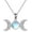 Moonstone, variant on Triple Moon Goddess Amulet Pendant Necklace Sterling Silver Wiccan Jewelry for Women