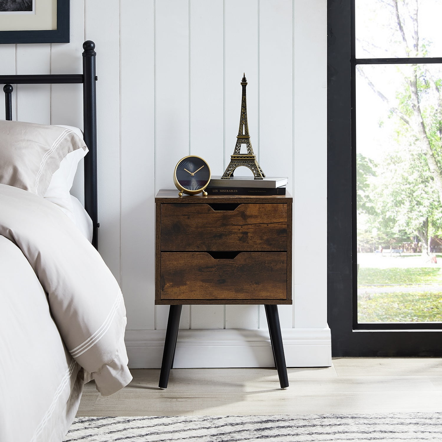 Nightstand with Drawers Small End Table Bed Side Tables for Bedroom